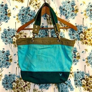 American Eagle canvas colorblock purse